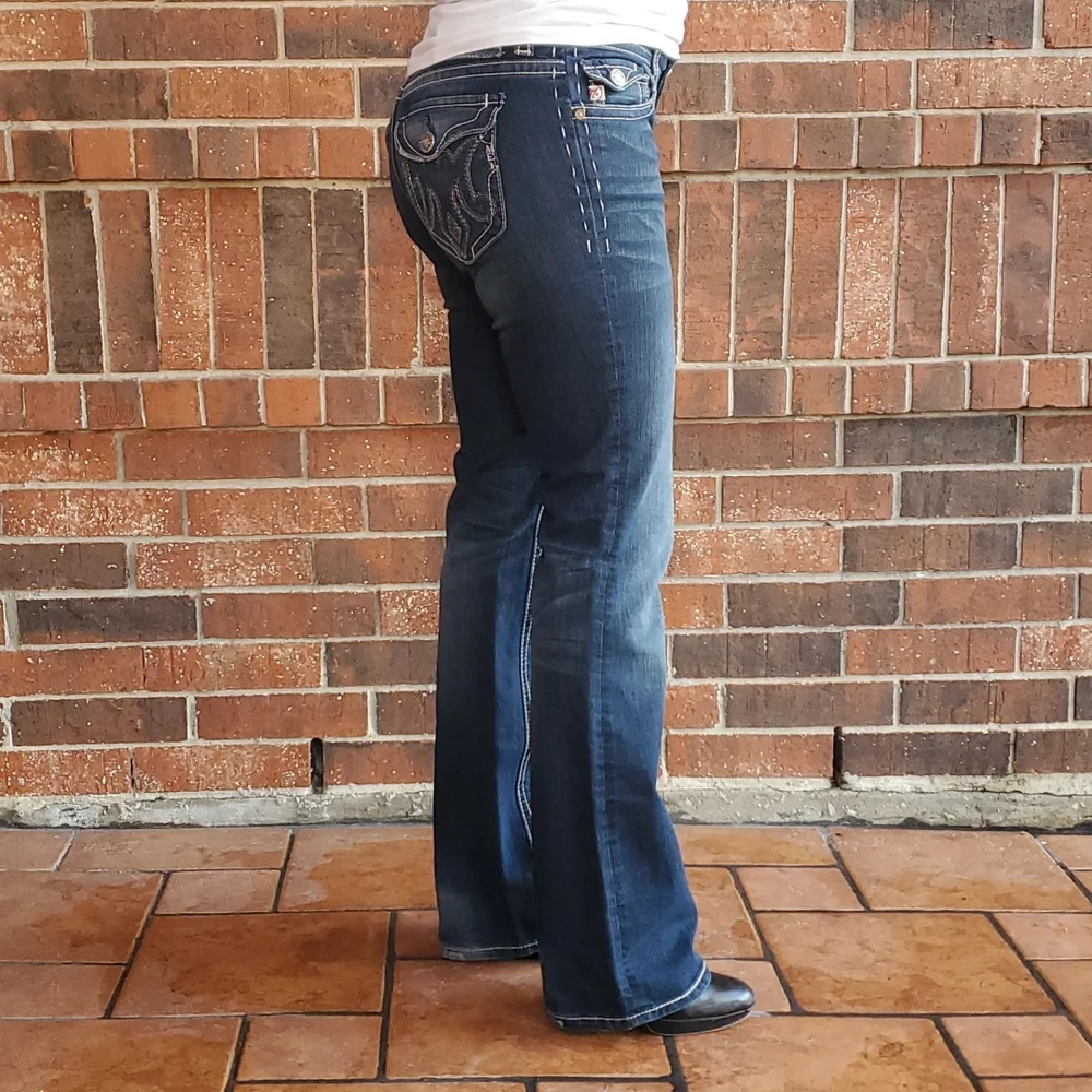 MEK Dark Blue Bootcut Women's Jeans - Picture 5 of 13